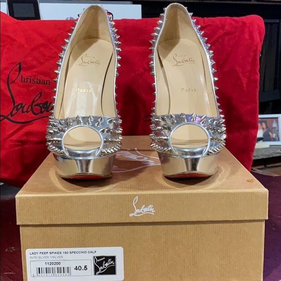Christian Louboutin Lady Peep Spikes 150mm - Picture 8 of 10